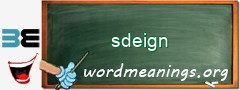 WordMeaning blackboard for sdeign